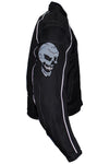 Mens Nylon Motorcycle Jacket with Reflective Skull