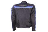 Men's Black Lightweight Textile Jacket W/ Blue Striped Design