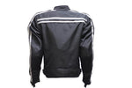 Men's Black Lightweight Textile Jacket W/ Gray Striped Design