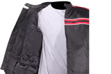 Men's Black Lightweight Textile Jacket W/ Red Striped Design
