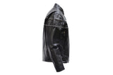 Mens Racer Motorcycle Jacket with Reflector Stripes