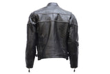 Mens Racer Motorcycle Jacket with Reflector Stripes