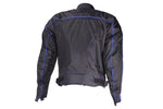 Men's Black Lightweight Textile Jacket W/ Blue Stripes