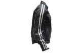Men's Black Lightweight Textile Jacket W/ Gray Stripes