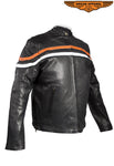 Mens Reversible Leather Motorcycle Jacket