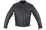 Mens Leather Motorcycle Jacket With Zipper On Front