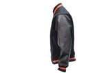 Men's Black & Orange Varsity Baseball Jacket