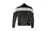 Mens Textile Motorcycle Jacket With Wide Gray Stripe