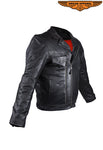 Mens Racer Jacket With Snap Down Collar