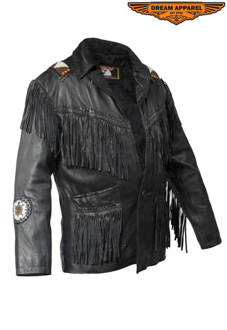 Mens Western Jacket With Braid Accents