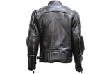 Mens Leather Jacket With Racer Collar
