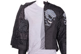 Mens Textile Racer Jacket With Reflective Skulls