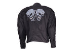 Mens Textile Racer Jacket With Reflective Skulls