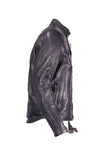 Mens Leather Racer Jacket With Racer Collar