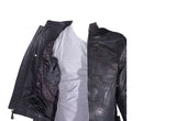 Mens Leather Racer Jacket With Racer Collar