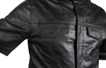 Mens Light Weight Leather Shirt With Short Sleeves