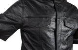 Mens Light Weight Leather Shirt With Short Sleeves