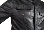 Mens Light Weight Leather Shirt With Short Sleeves