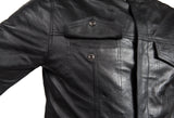 Mens Light Weight Leather Shirt With Short Sleeves