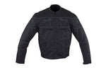 Men's Leather Concealed Carry Racing Jacket with Reflective Skulls