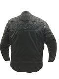 Men's Leather Concealed Carry Racing Jacket with Reflective Skulls