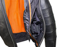 Black Pleated Leather Jacket with Concealed Carry Pockets