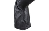 Black Pleated Leather Jacket with Concealed Carry Pockets