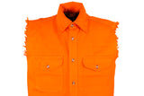 Mens Denim Orange Sleeveless Shirt