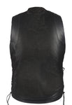 Men's Leather Vest With Braid