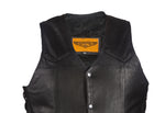 Men's Leather Vest With Braid