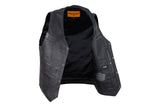 Mens Plain Cowhide Leather Vest With Gun Pockets