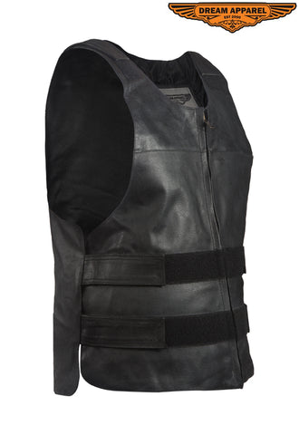 Men's Leather Replica Bulletproof Vest
