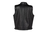 Mens Leather Club Vest With Gun Pocket & Hidden Pockets