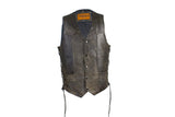 Men's Brown Leather Vest with Live to Ride