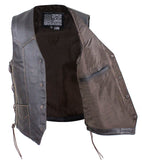 Mens Native American Retro Brown Leather Vest