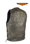 Men's Native American Distressed Brown Leather Vest