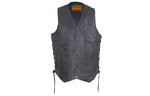 Men's Gray Club Vest with Concealed Carry Pockets & Side Laces