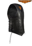 Mens Plain Leather Motorcycle Vest