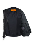 Mens Plain Leather Vest With Zipper Front