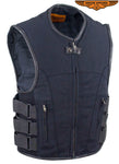 Mens Canvas Motorcycle Vest With Two Gun Pockets