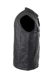 Mens Leather Vest With Hidden Snaps