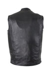 Mens Leather Vest With Hidden Snaps