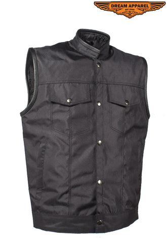 Mens Textile Motorcycle Vest With Concealed Carry