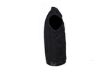 Mens Black Motorcycle Canvas Club Vest With Zipper