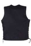 Men’s Black Denim Motorcycle Club Vest