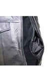 Mens Naked Cowhide Black Liner & Zipper Vest W/ Gun Pocket by Club Vest