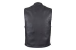 Mens Leather Motorcycle Club Style Vest