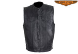 Men's Zippered 1/2" Collar Motorcycle Club Vest