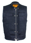 Men's Black Denim Gun Pocket Club Vest