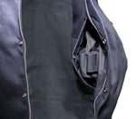 Men's Black Denim Gun Pocket Club Vest